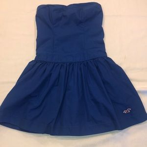 Strapless royal blue dress